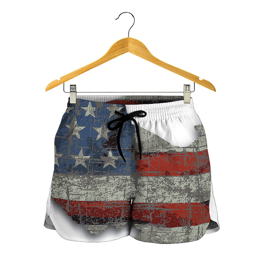 Eagle American Flag Print Women's Shorts