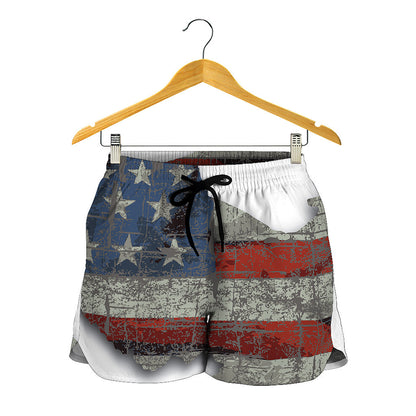 Eagle American Flag Print Women's Shorts