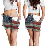 Eagle American Flag Print Women's Shorts