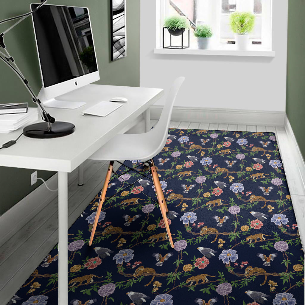 Eagle And Jaguar Pattern Print Area Rug