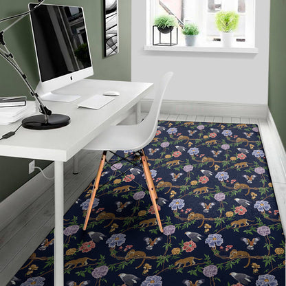 Eagle And Jaguar Pattern Print Area Rug