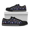 Eagle And Jaguar Pattern Print Black Low Top Sneakers