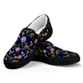 Eagle And Jaguar Pattern Print Black Slip On Sneakers