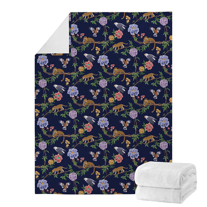 Eagle And Jaguar Pattern Print Blanket