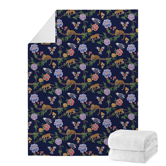Eagle And Jaguar Pattern Print Blanket