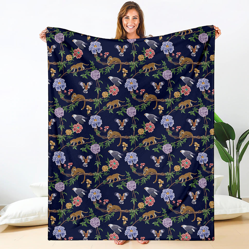 Eagle And Jaguar Pattern Print Blanket