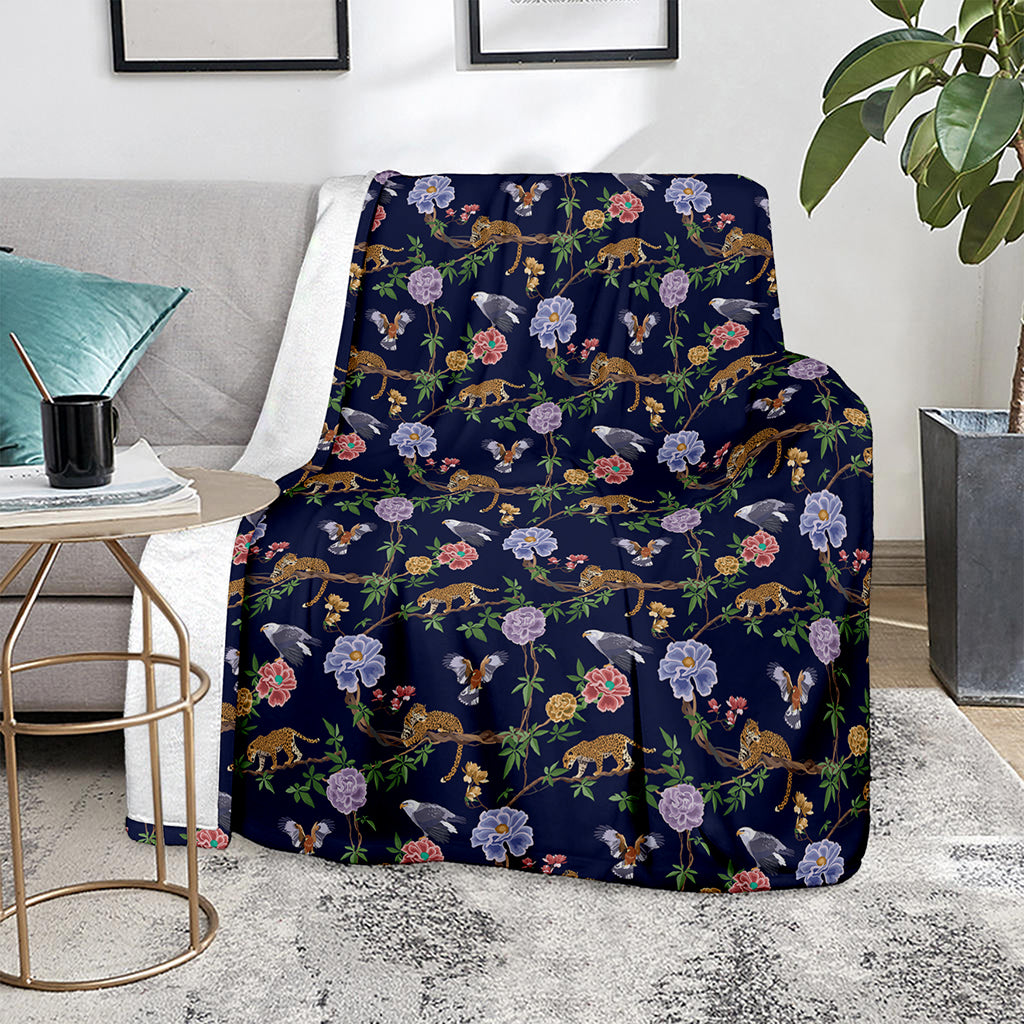 Eagle And Jaguar Pattern Print Blanket