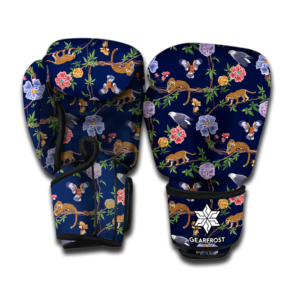 Eagle And Jaguar Pattern Print Boxing Gloves