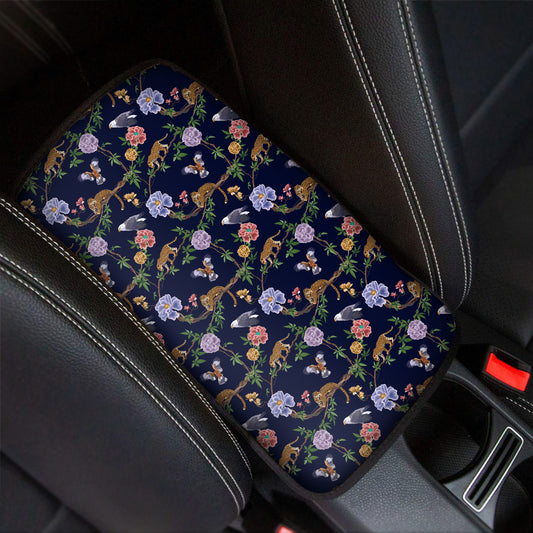 Eagle And Jaguar Pattern Print Car Center Console Cover