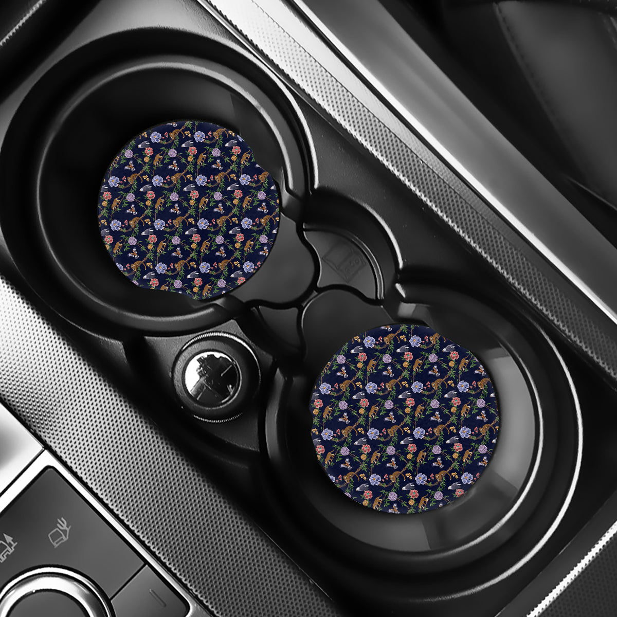 Eagle And Jaguar Pattern Print Car Coasters