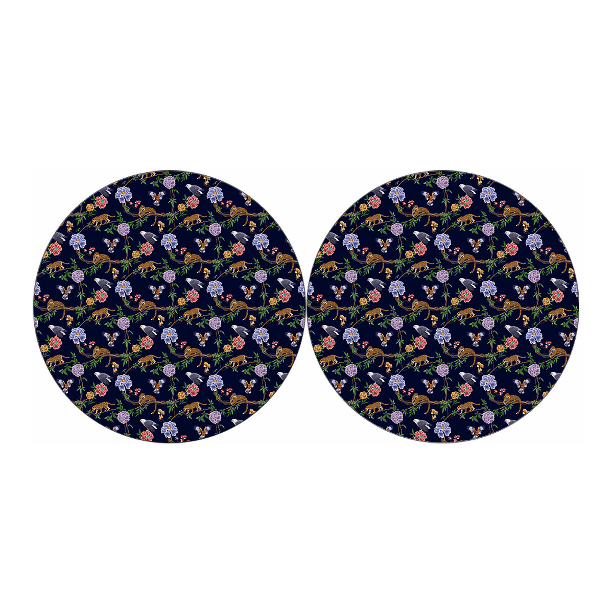 Eagle And Jaguar Pattern Print Car Coasters