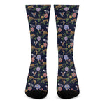 Eagle And Jaguar Pattern Print Crew Socks