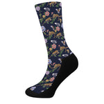 Eagle And Jaguar Pattern Print Crew Socks