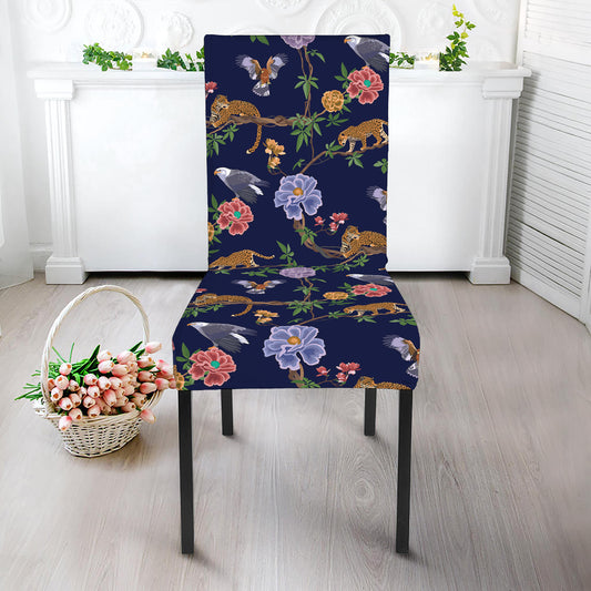 Eagle And Jaguar Pattern Print Dining Chair Slipcover