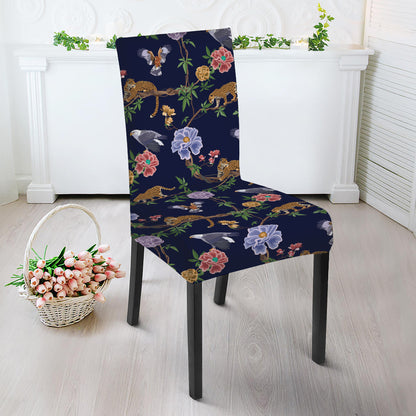 Eagle And Jaguar Pattern Print Dining Chair Slipcover