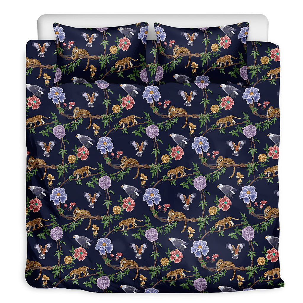 Eagle And Jaguar Pattern Print Duvet Cover Bedding Set
