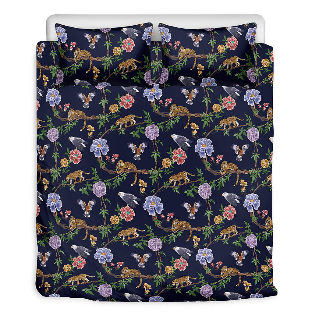 Eagle And Jaguar Pattern Print Duvet Cover Bedding Set