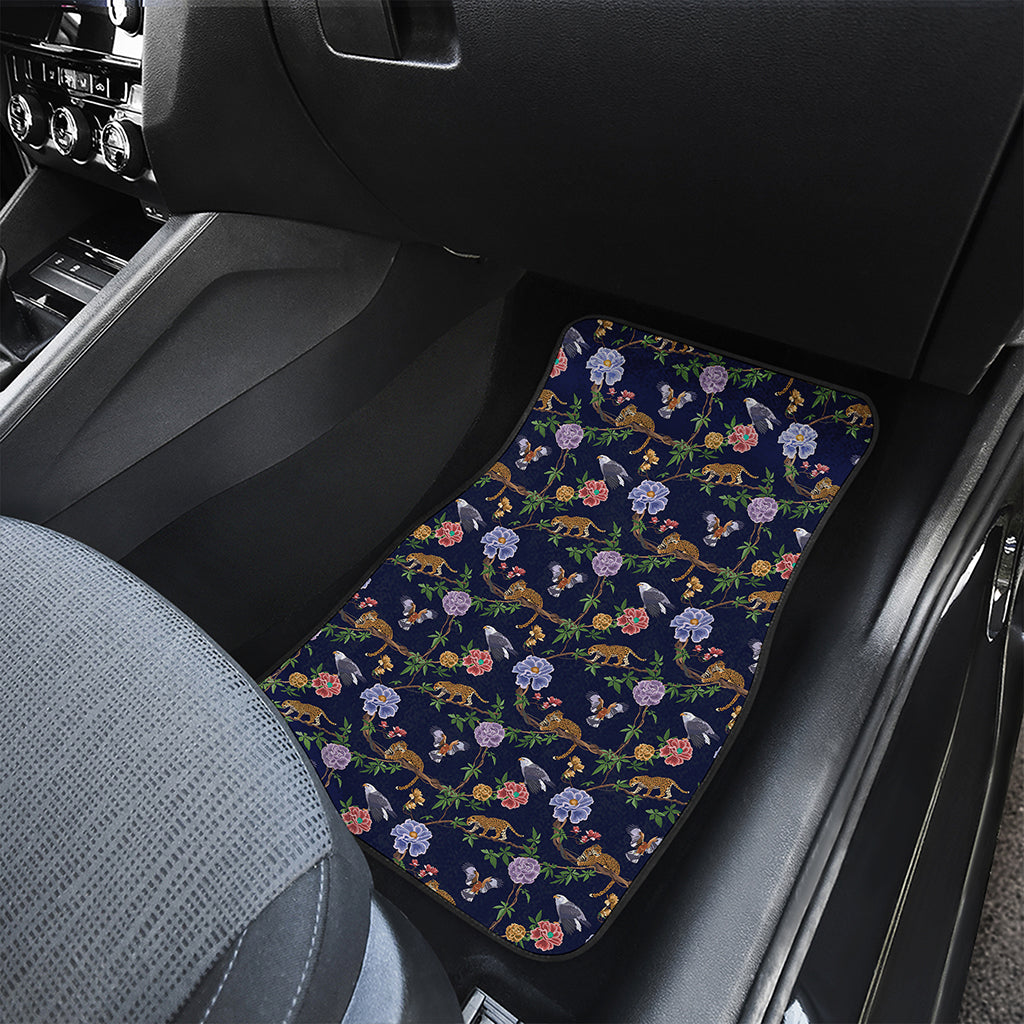Eagle And Jaguar Pattern Print Front and Back Car Floor Mats