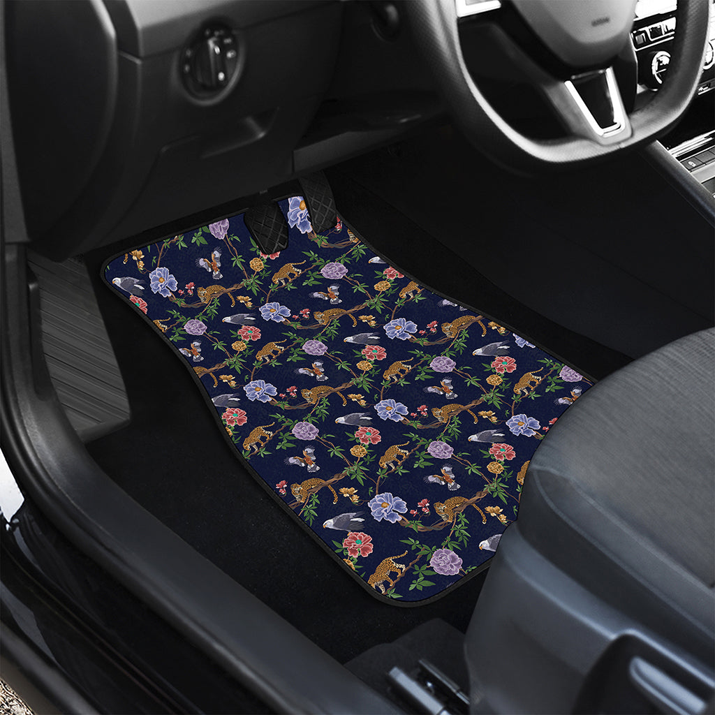 Eagle And Jaguar Pattern Print Front Car Floor Mats