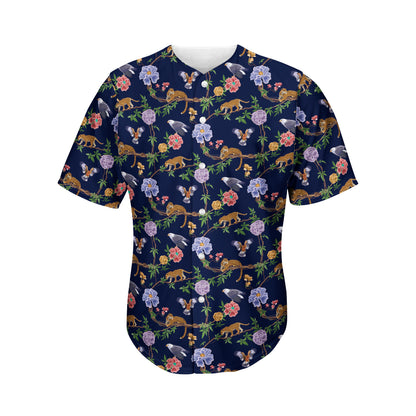 Eagle And Jaguar Pattern Print Men's Baseball Jersey