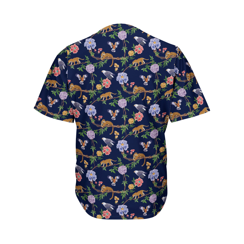 Eagle And Jaguar Pattern Print Men's Baseball Jersey