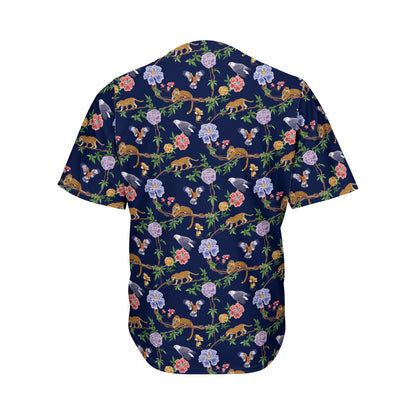 Eagle And Jaguar Pattern Print Men's Baseball Jersey