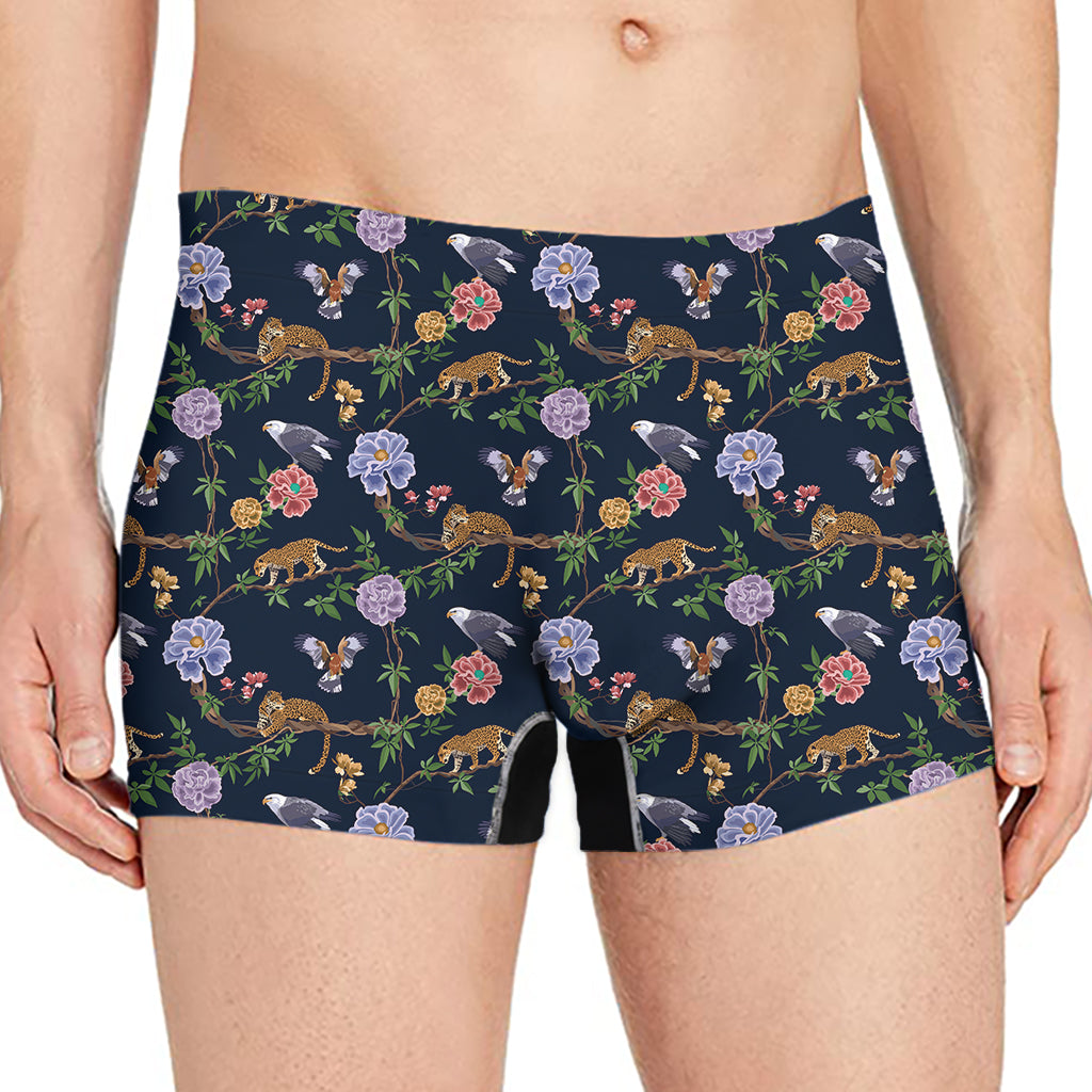 Eagle And Jaguar Pattern Print Men's Boxer Briefs