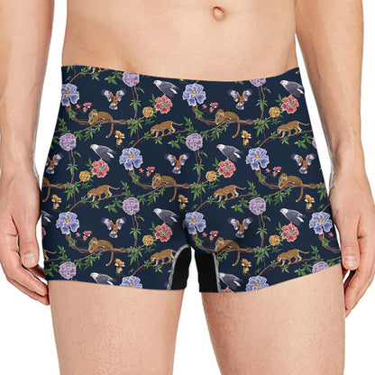 Eagle And Jaguar Pattern Print Men's Boxer Briefs