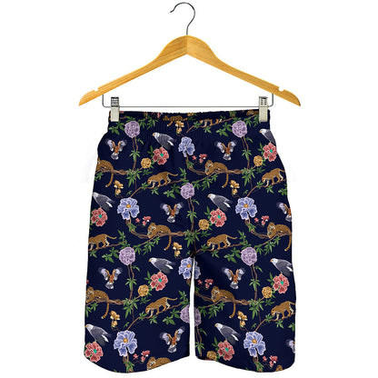 Eagle And Jaguar Pattern Print Men's Shorts