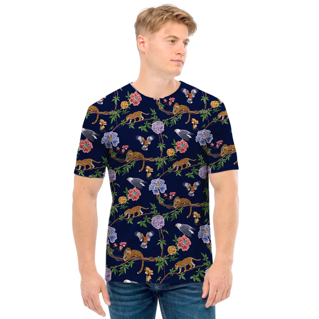 Eagle And Jaguar Pattern Print Men's T-Shirt