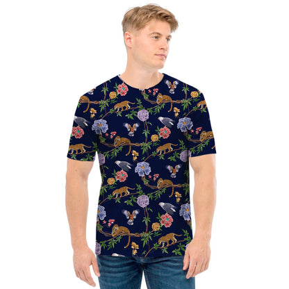 Eagle And Jaguar Pattern Print Men's T-Shirt