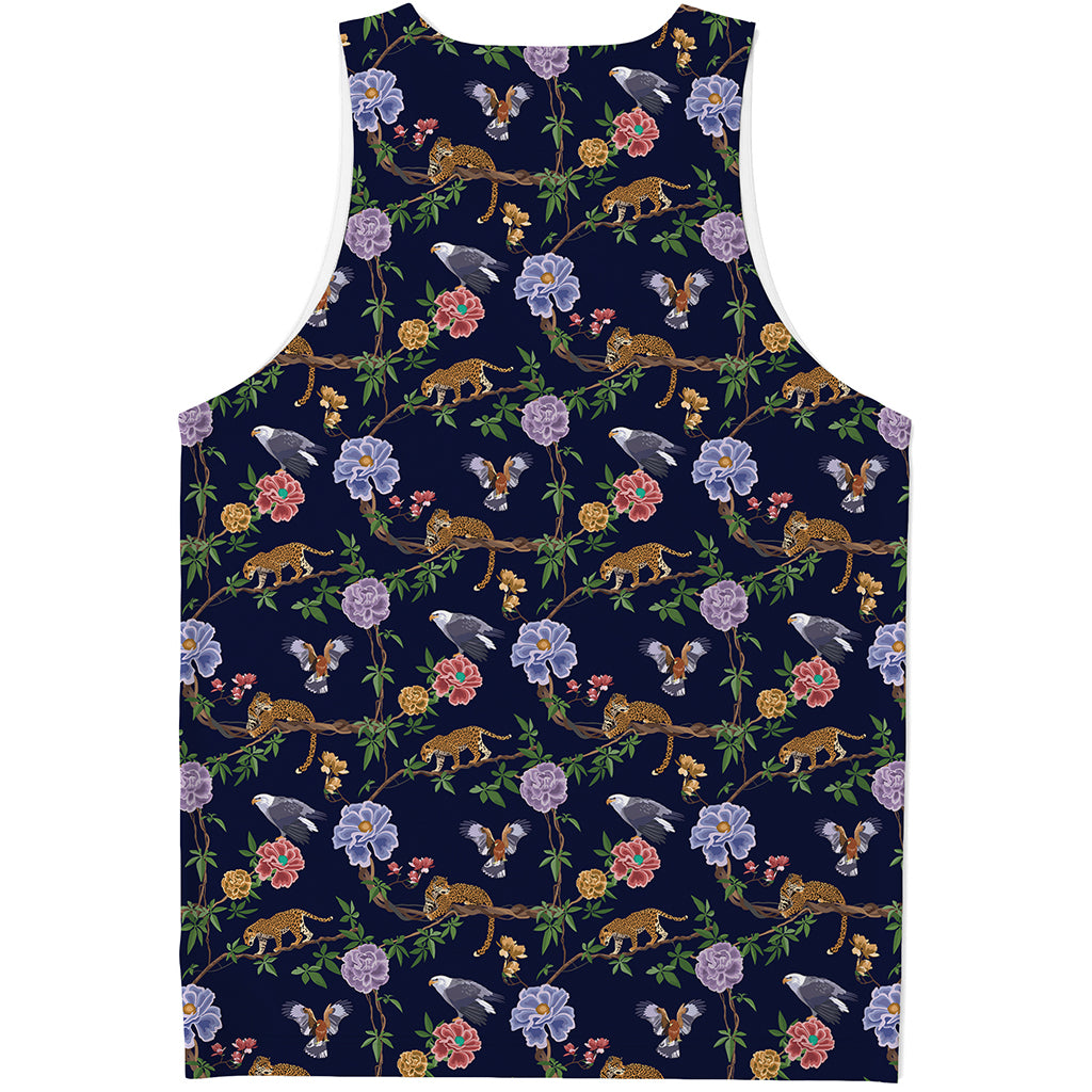 Eagle And Jaguar Pattern Print Men's Tank Top