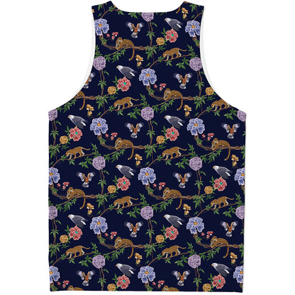 Eagle And Jaguar Pattern Print Men's Tank Top