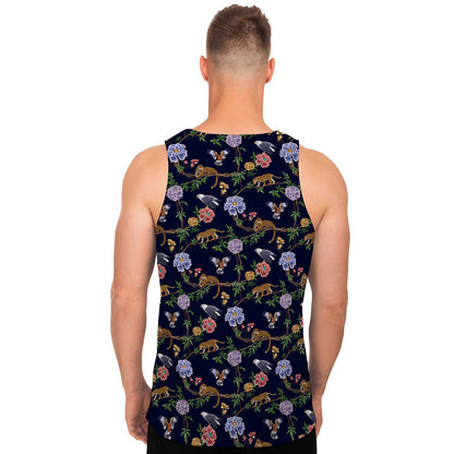 Eagle And Jaguar Pattern Print Men's Tank Top