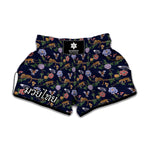Eagle And Jaguar Pattern Print Muay Thai Boxing Shorts