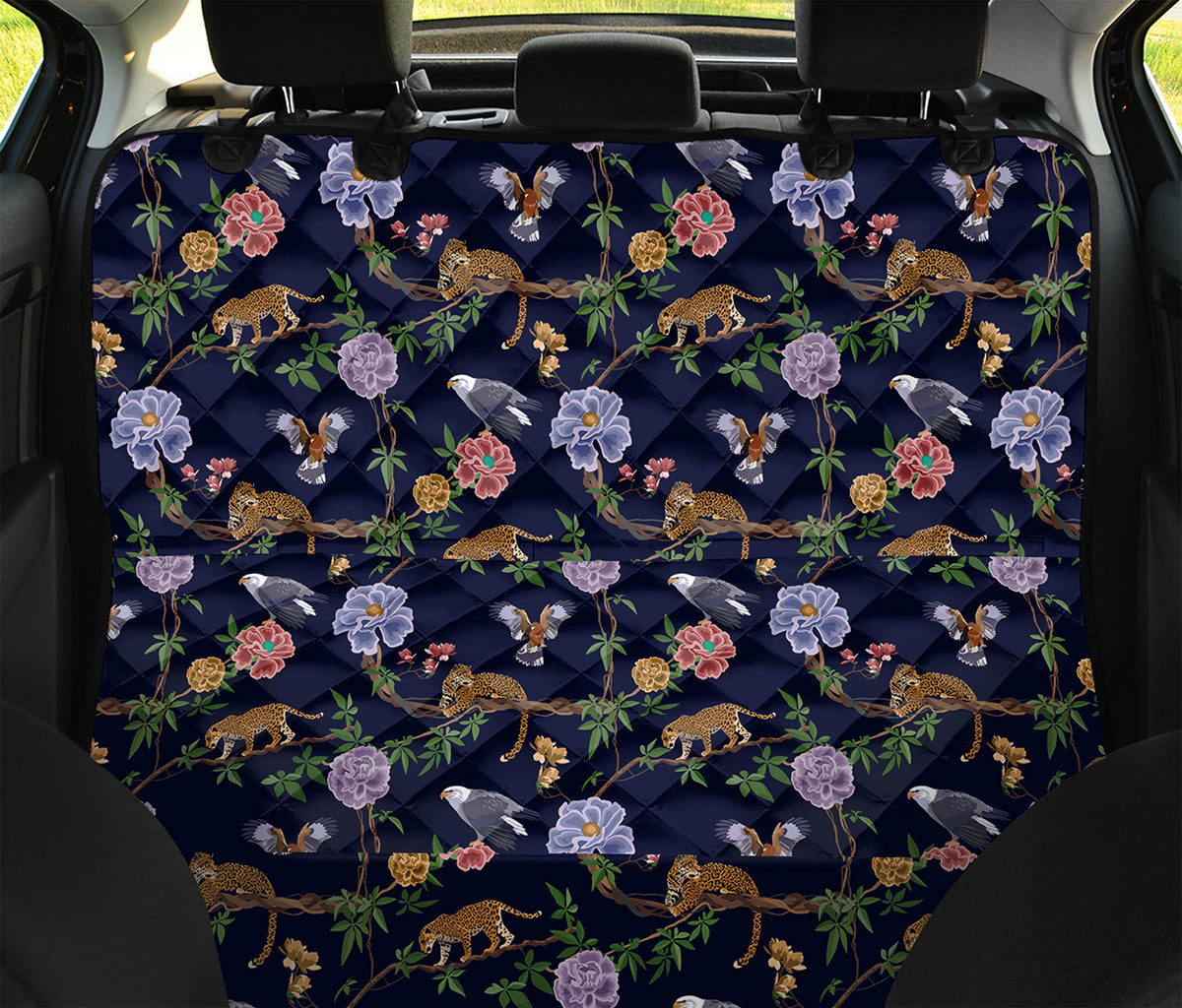 Eagle And Jaguar Pattern Print Pet Car Back Seat Cover