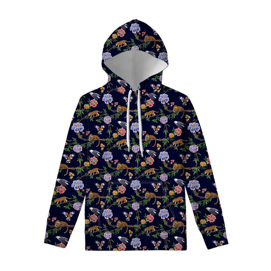 Eagle And Jaguar Pattern Print Pullover Hoodie