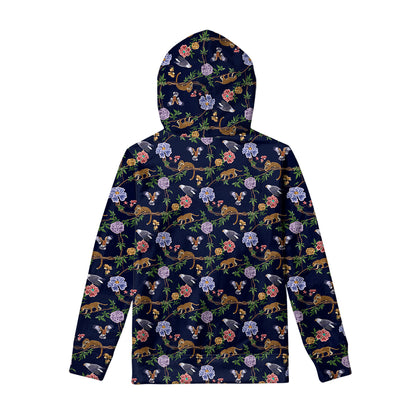 Eagle And Jaguar Pattern Print Pullover Hoodie
