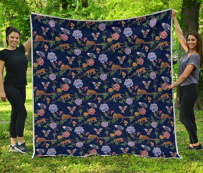 Eagle And Jaguar Pattern Print Quilt