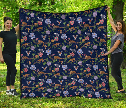 Eagle And Jaguar Pattern Print Quilt