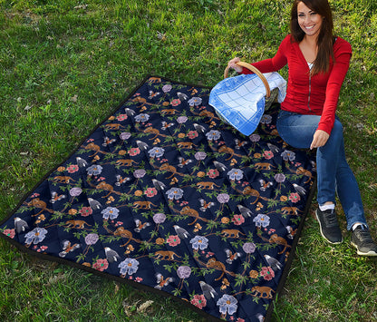 Eagle And Jaguar Pattern Print Quilt