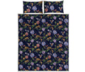 Eagle And Jaguar Pattern Print Quilt Bed Set