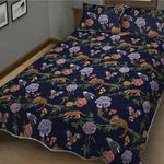 Eagle And Jaguar Pattern Print Quilt Bed Set