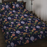 Eagle And Jaguar Pattern Print Quilt Bed Set