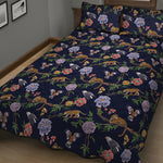 Eagle And Jaguar Pattern Print Quilt Bed Set