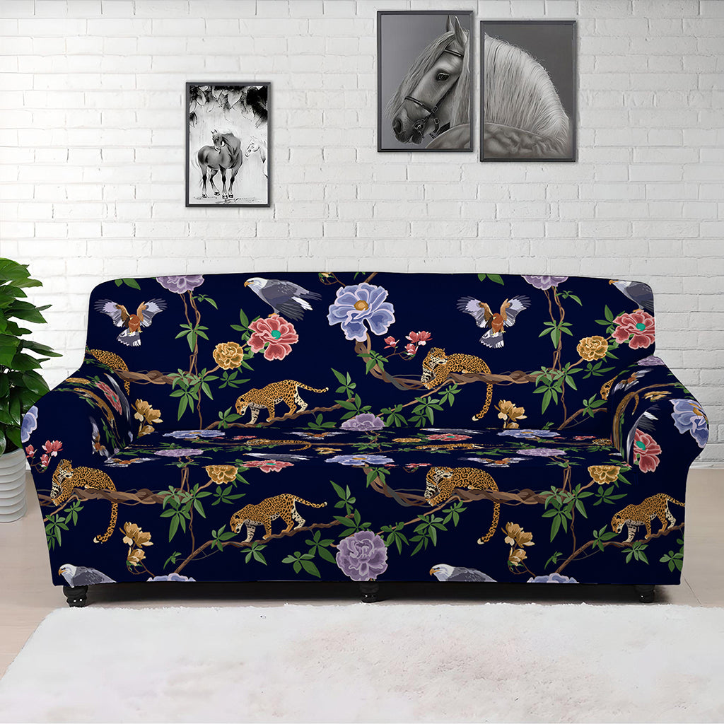 Eagle And Jaguar Pattern Print Sofa Cover