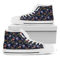 Eagle And Jaguar Pattern Print White High Top Sneakers