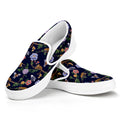 Eagle And Jaguar Pattern Print White Slip On Sneakers
