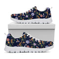 Eagle And Jaguar Pattern Print White Running Shoes
