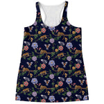 Eagle And Jaguar Pattern Print Women's Racerback Tank Top